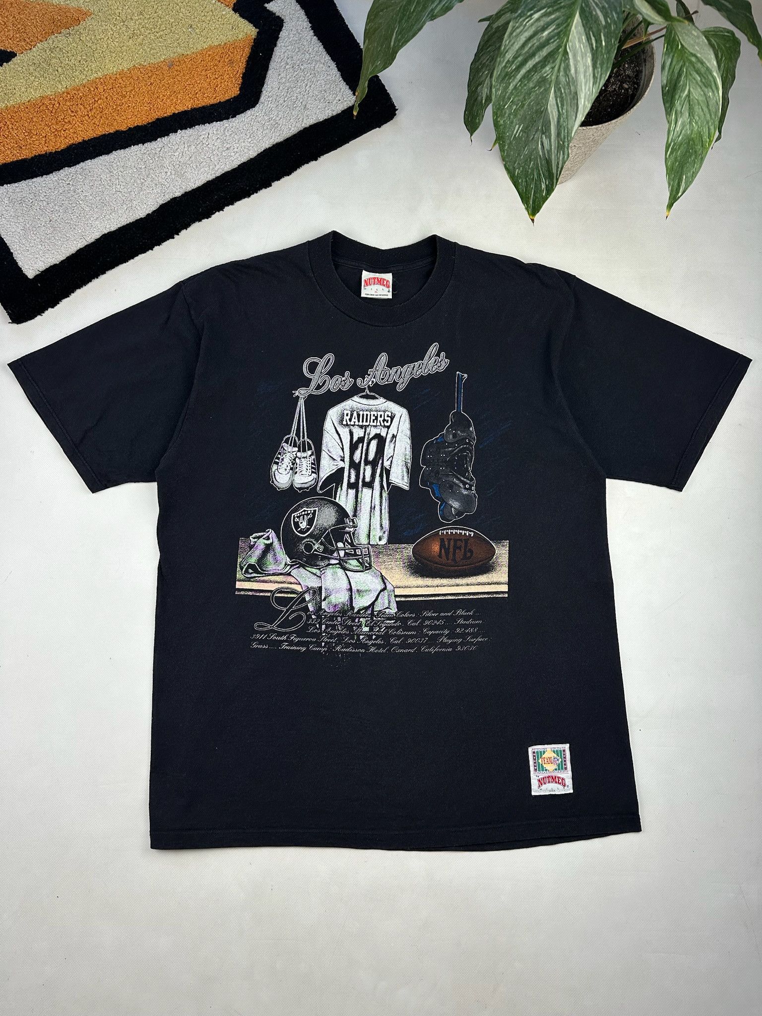 Nutmeg La Raiders Mens Xl Black T Shirt