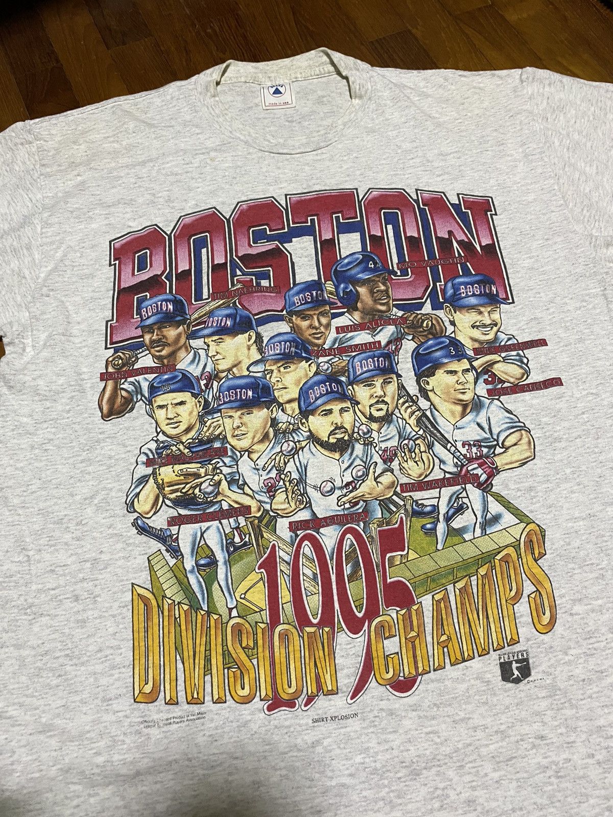 Mlb X Vintage Vintage 95 Boston Red Sox Division Champs Caricature Tee