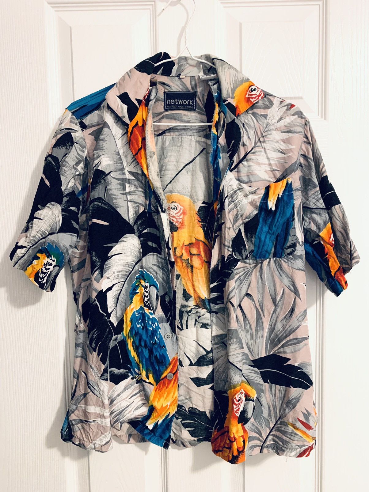 Vintage Tropical Parrots Summer Shirt
