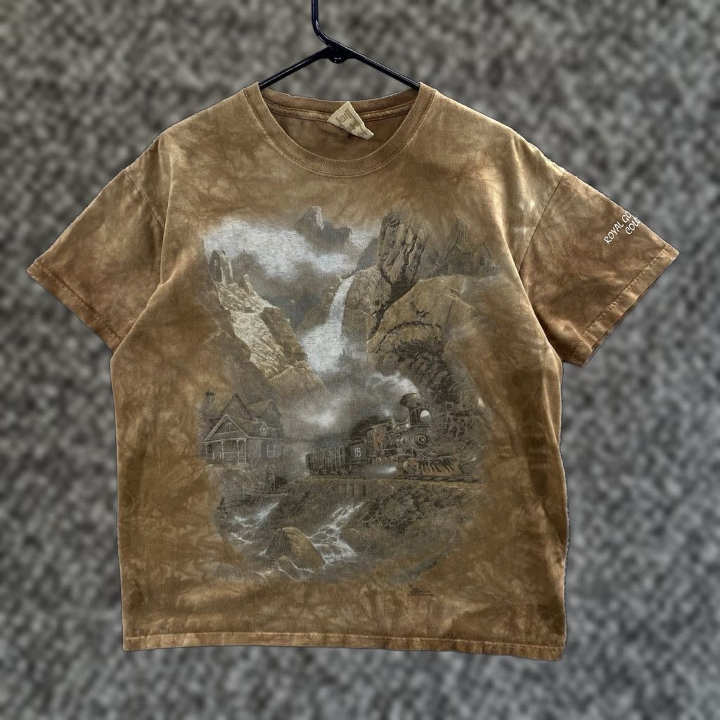 Mountain Vintage The Mountain T Shirt Mens Large Beige Royal Gorge Route Colorado 90s Mens