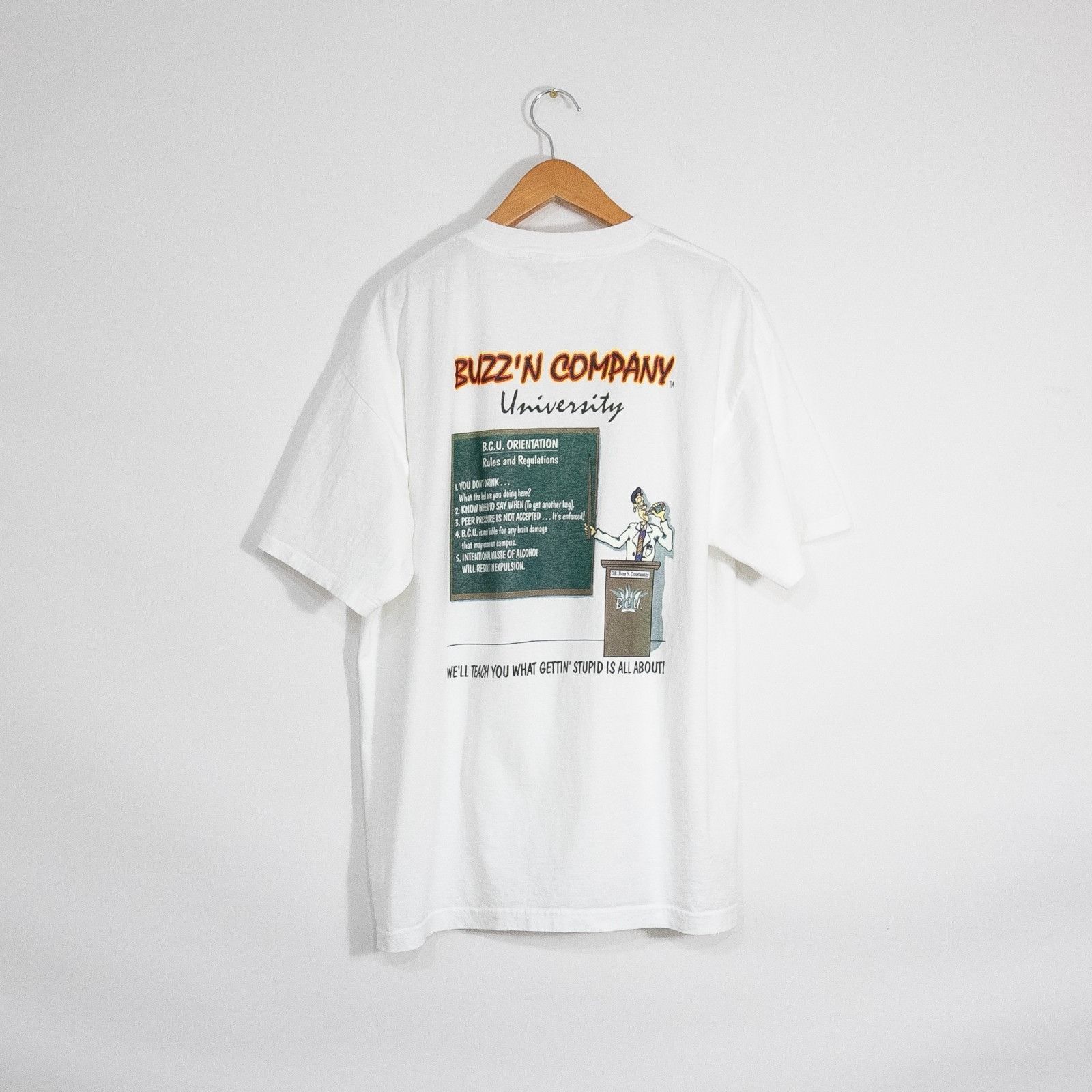 Vintage 90s Buzz N Company Funny Drinking T Shirt 2xl Hoodie, Sweatshirt | FlexRushtees.com