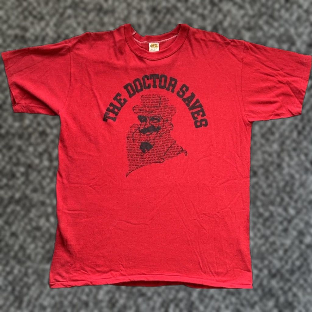 Russell Athletic Vintage 70s Russell Athletic T Shirt Men Xl Red 100 Cotton Graphic Print Crew Neck