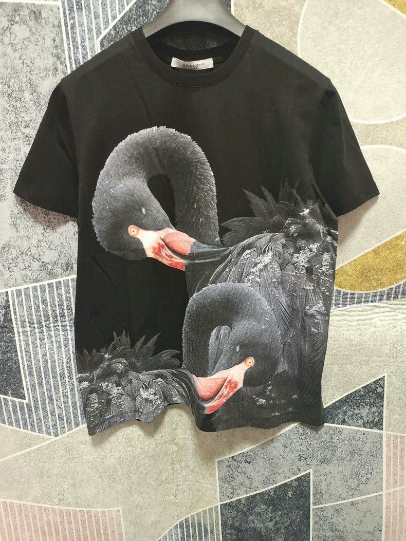 Givenchy Summer New European Trendy Swan Flamingo Printed T-Shirts, Hoodie, Sweatshirt | FlexRushtees.com