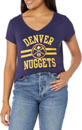 Ultra Game Women's NBA Official V-Neck Rhinestone Short Sleeve Tee Shirt