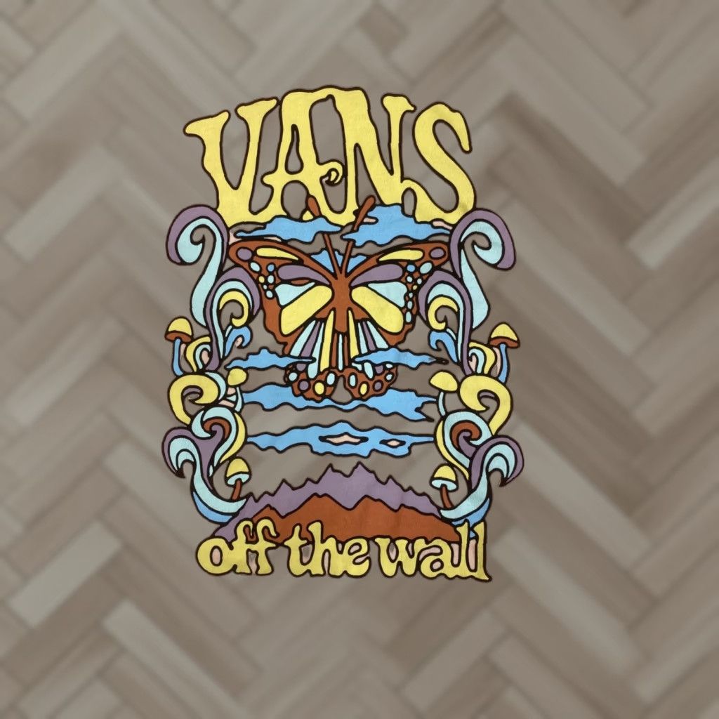 Vans Shirts Womens Xs Peach Off The Wall T Shirt Psychedelic Trippie Shrooms 7855