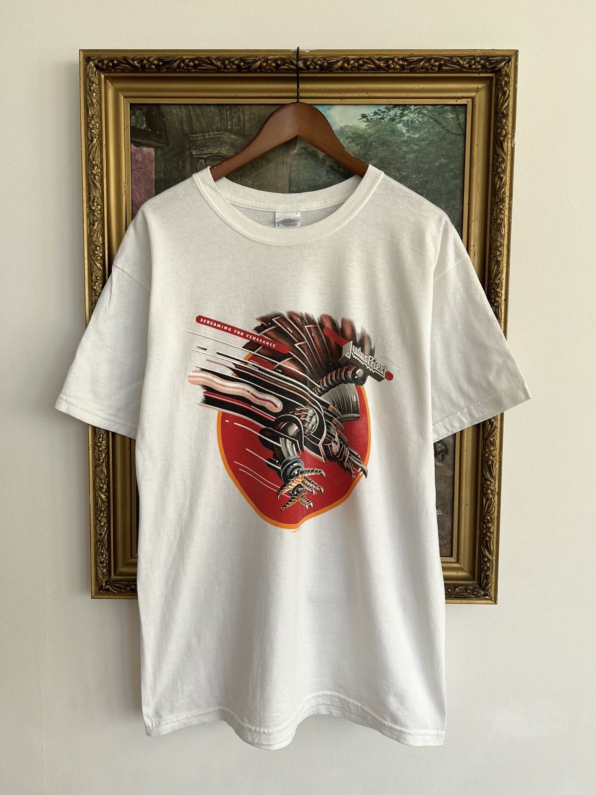 Vintage 2008 Judas Priest Screaming For Vengeance White Tee Hoodie, Sweatshirt | FlexRushtees.com