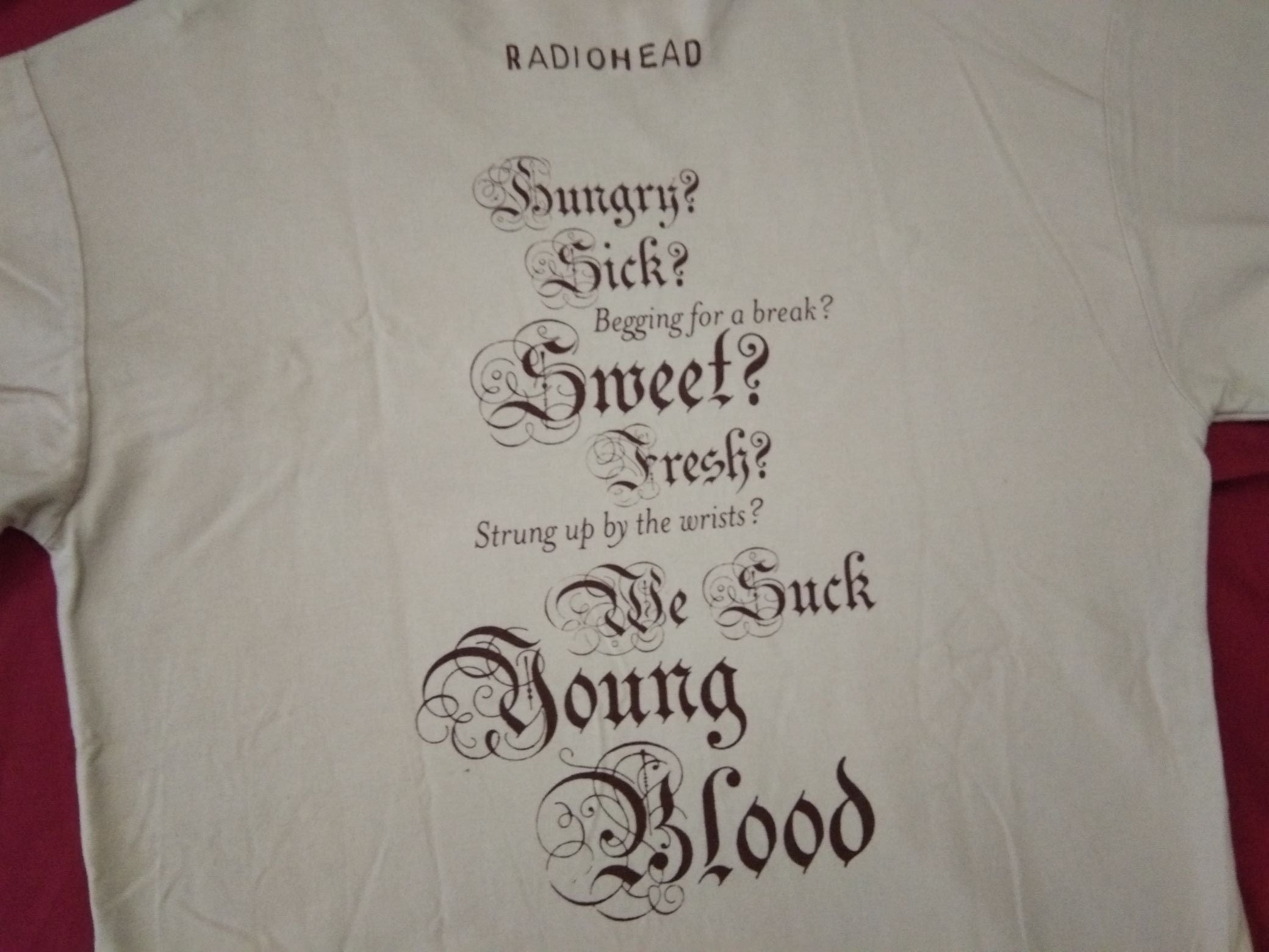 Vintage Vtg 2000s Radiohead We Suck Young Blood Shirt W A S T E Hoodie, Sweatshirt | FlexRushtees.com
