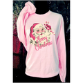 Pink Retro Santa Merry Christmas Long Sleeve