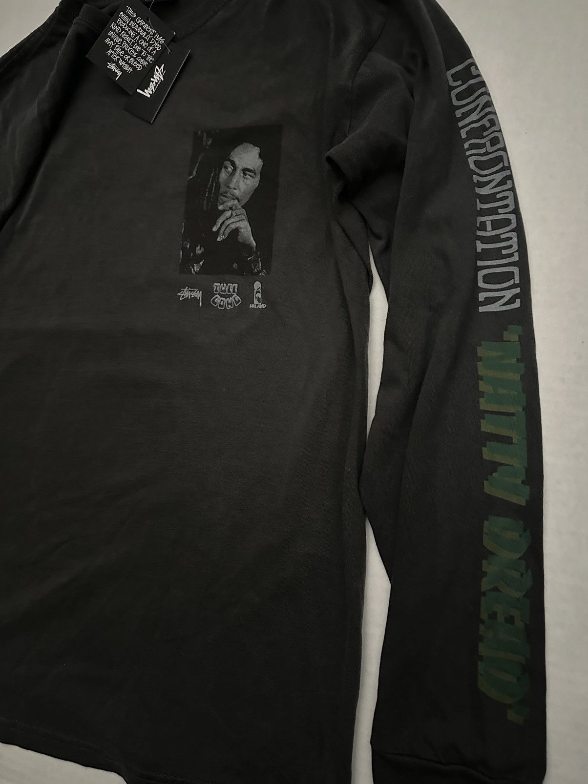 Stussy X Bob Marley Tuff Gong Ls Shirt 2018 Black Medium Hoodie, Sweatshirt | FlexRushtees.com