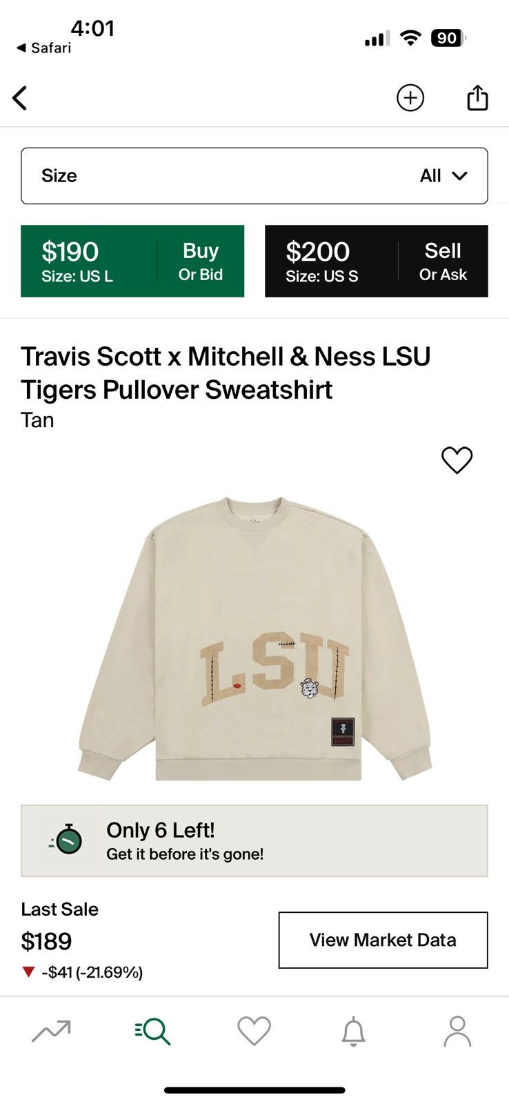 Scott Travis Scott X Mitchell Ness Lsu Sweatshirt