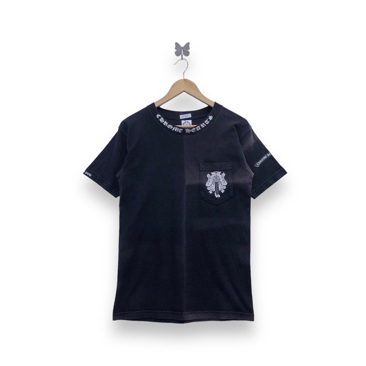 Hearts Chrome Hearts Single Pocket Sun Faded Colour T-Shirts, Hoodie, Sweatshirt | FlexRushtees.com