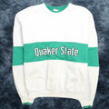 Vintage Quaker State Sweatshirt Crewneck Mens L Gray 90s Pullover