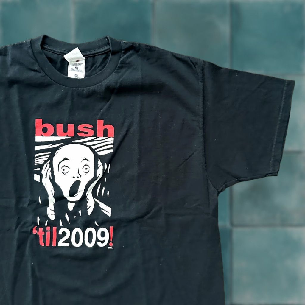 Fruit Of The Loom Vintage Bush President 2009 Election T Shirt Men Xl Black Funny Art Scream Collect