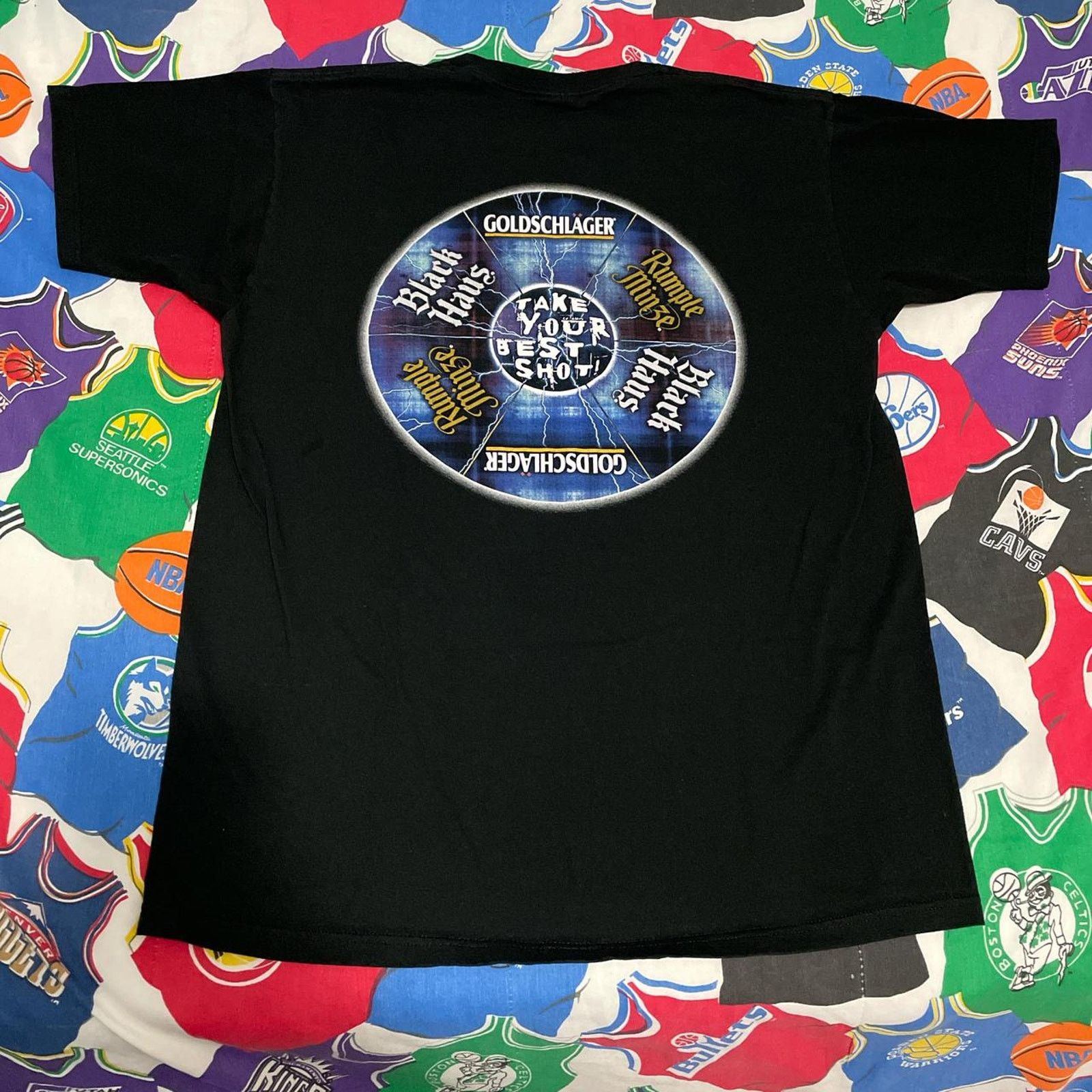 Vintage 2000s Goldschager Liqueur Alcohol Company Promo Tee Hoodie, Sweatshirt | FlexRushtees.com