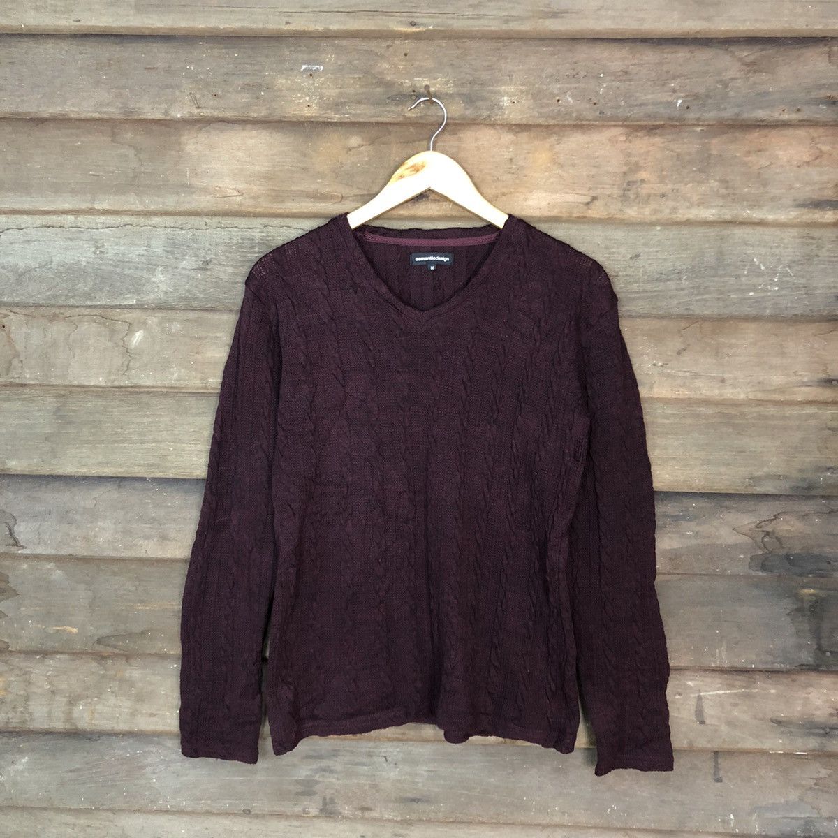 Japanese Brand Retro Semantic Design Winter Season Knit Sweatshirt