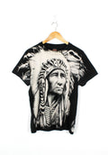 Vintage Rock Eagle Indian Head All Over Printed Tee 90s Y2k