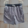 Speedo Men Swimwear Small Gray Swim Trunks Logo Surf Beach Drawstring Trunks