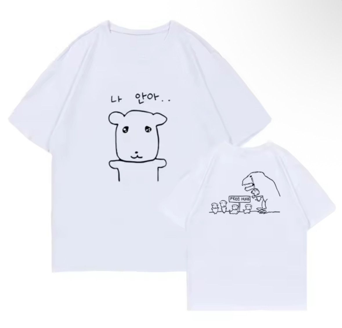 Japanese Brand Streetwear Cute Korean Draw Dog Hip Hop T Shirt Tee Hoodie, Sweatshirt | FlexRushtees.com