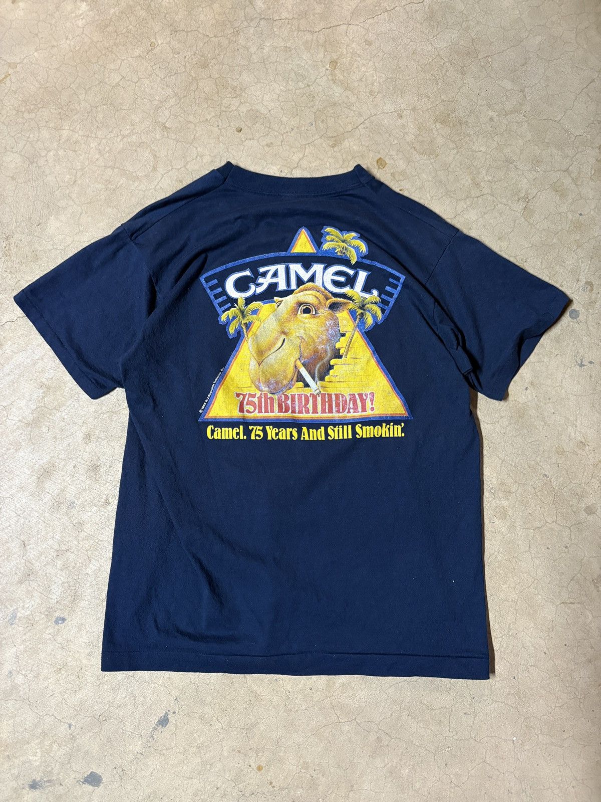 Other Vtg 80s Screen Stars Camel Cigarettes 75th Navy Tee T Shirt