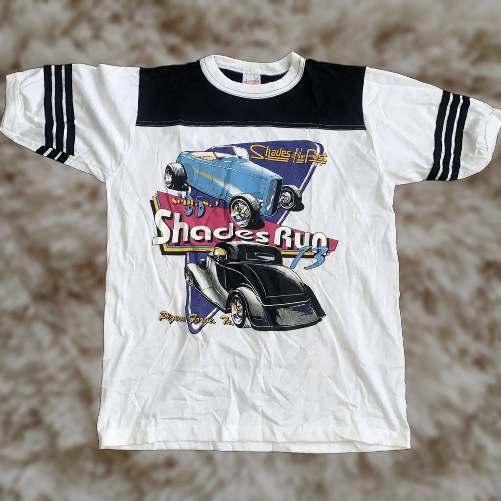 Vintage 1995 Shade Of The Past Car Show T Shirt Ringer White Size Medium Men Mens Hoodie, Sweatshirt | FlexRushtees.com