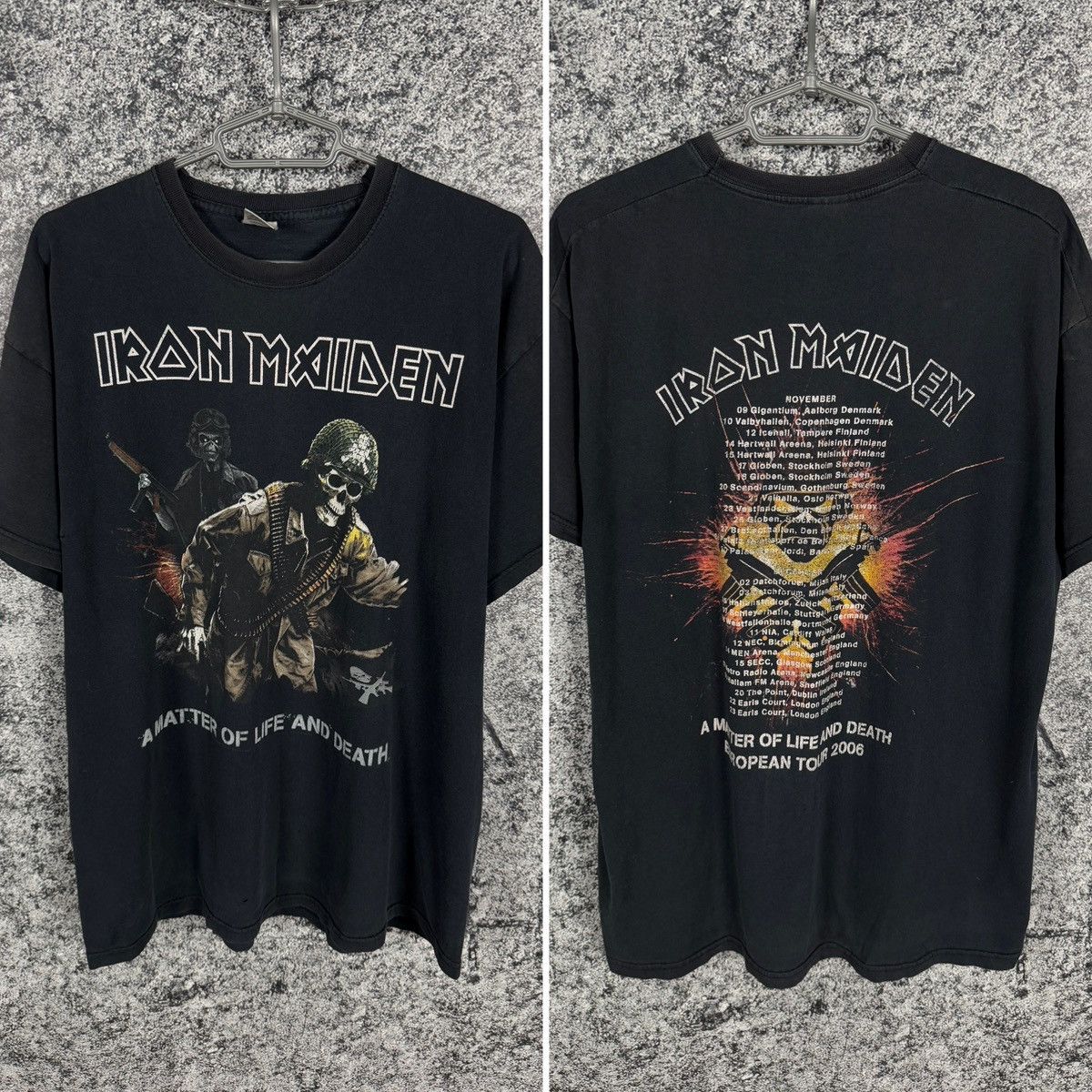 Iron Maiden X Vintage Iron Maiden European Tour Tee A Matter Of Life And Death Hoodie, Sweatshirt | FlexRushtees.com
