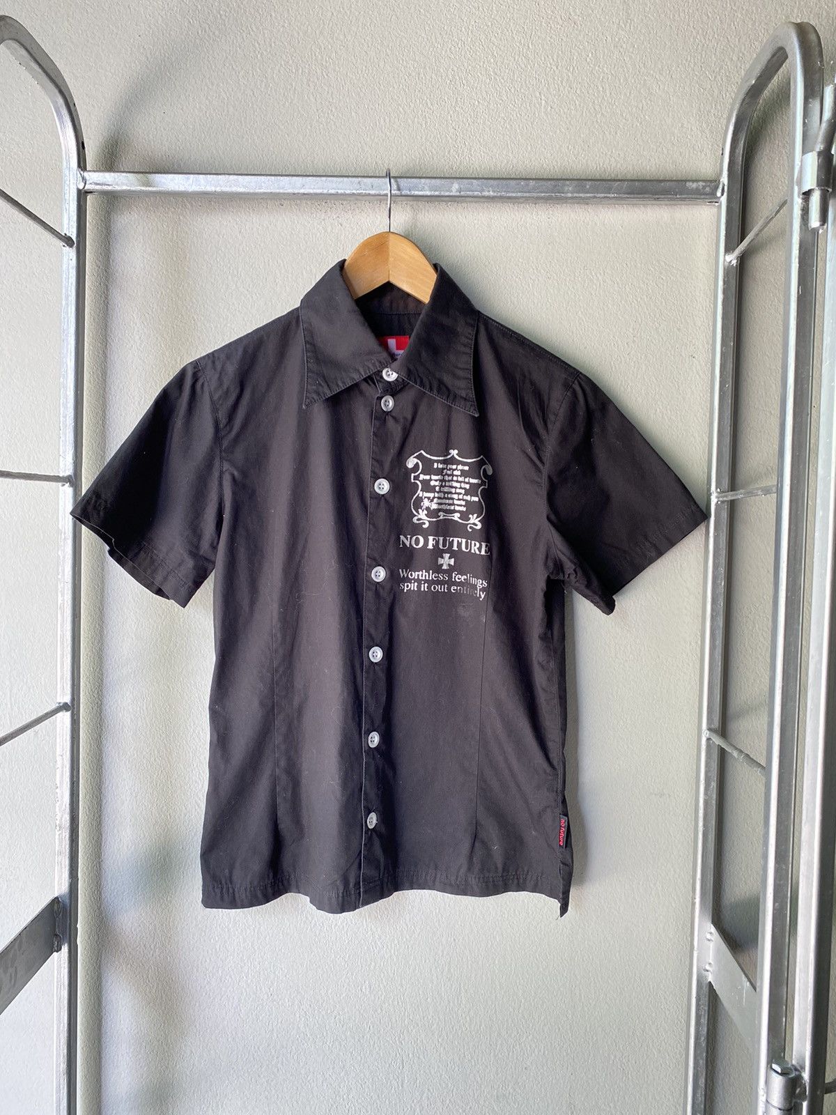 Future No Future Printed Black Shirt