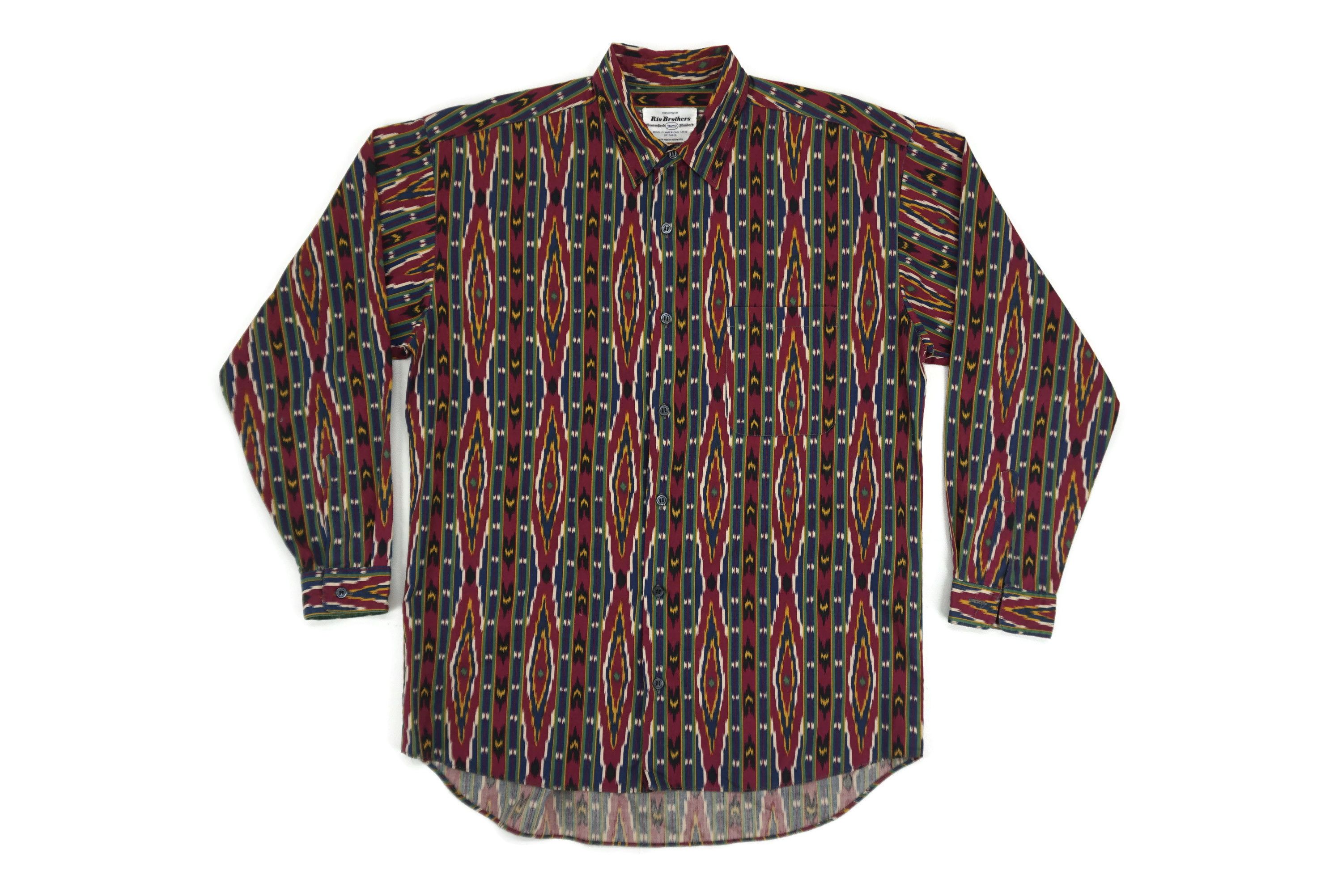 Vintage Rio Brothers Shirt Western Aztec Southwestern Full Print