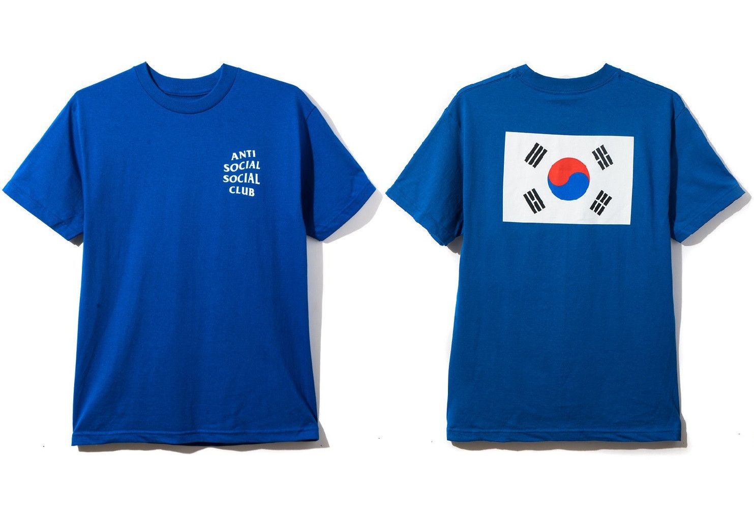 Anti Social Social Club Ds White Assc Korean Flag Logo The Drive Royal Blue Tee Fog Hoodie, Sweatshirt | FlexRushtees.com