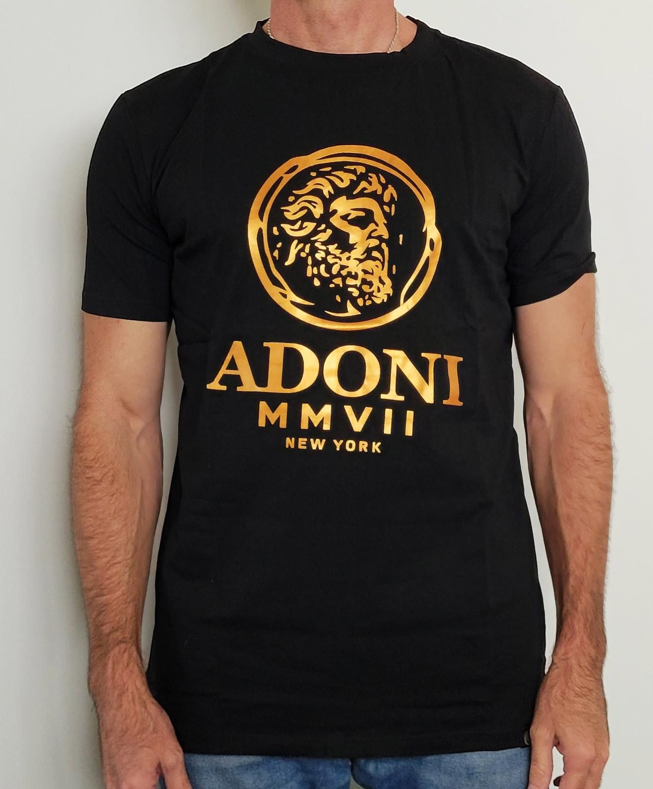 Other Adoni Mmvii New York Men S Lg Black T Shirt Gold Logo Hoodie, Sweatshirt | FlexRushtees.com