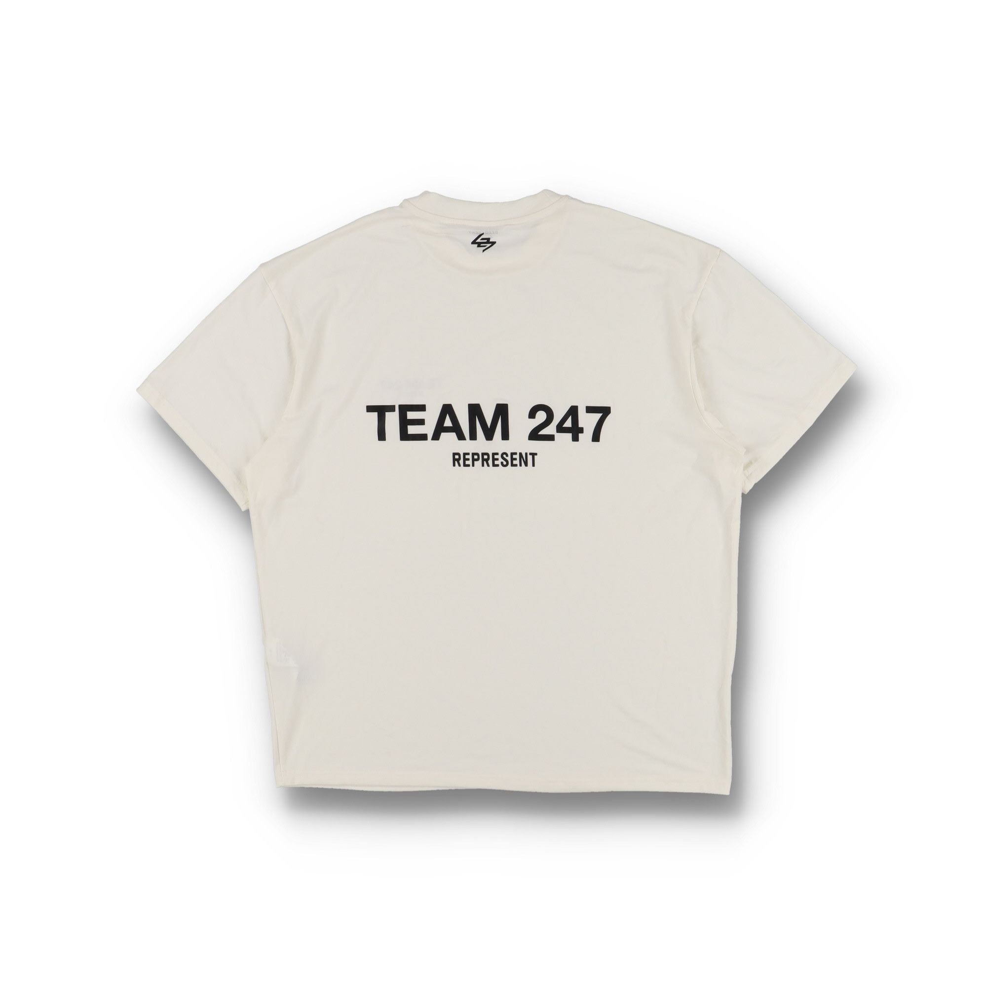 Represent Clo Flat White Team 247 Logo Oversized T Shirt Hoodie, Sweatshirt | FlexRushtees.com
