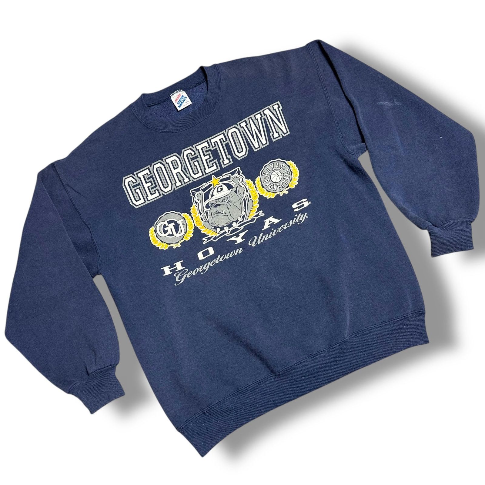Vintage 80s Georgetown Hoyas Sweatshirt Navy Jerzees Usa L