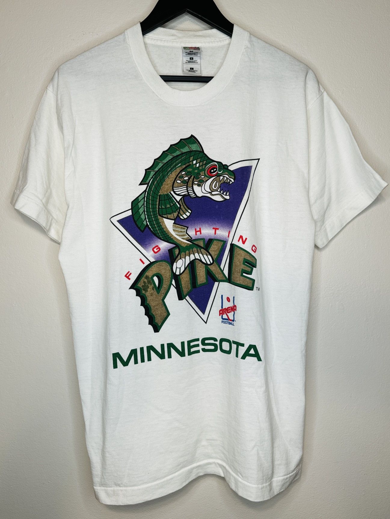 Vintage 90s Minnesota Fighting Pike Afl Arena Football Tee Hoodie, Sweatshirt | FlexRushtees.com
