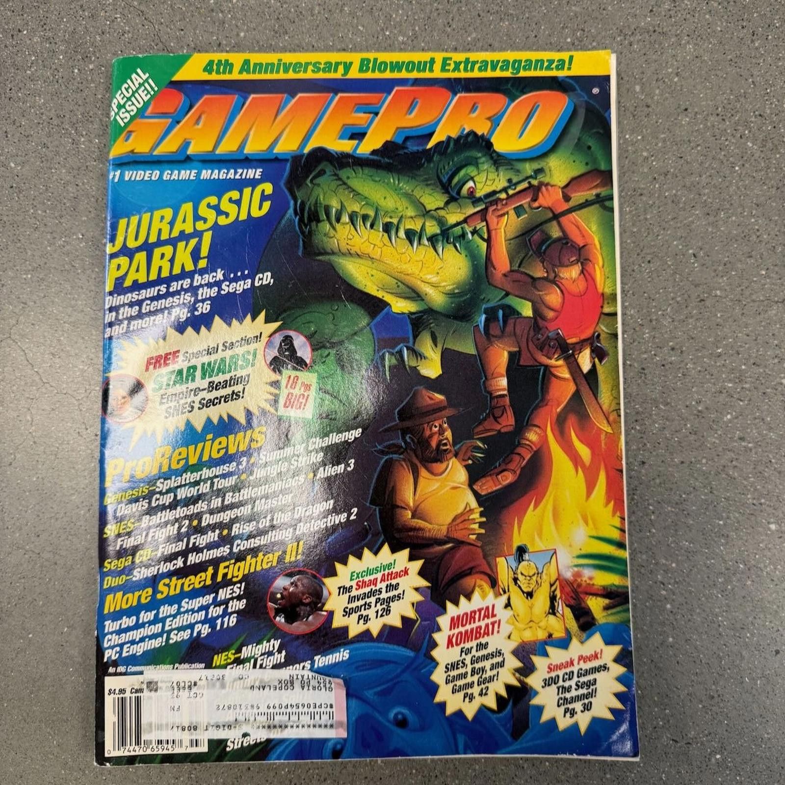 Designer Vtg Gamepro Magazine July 1993 Street Fighter Mortal Kombat