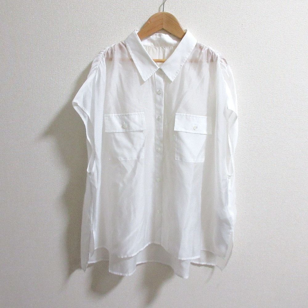 Other Diagram Gather Shirt French Sleeve Blouse Cotton Tops 0324241148 Duty Free For Usa Hoodie, Sweatshirt