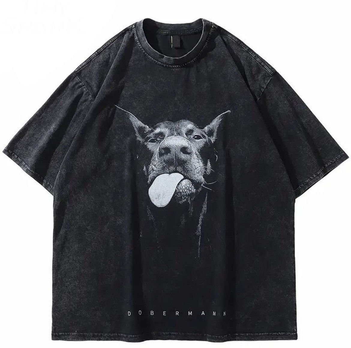 Japanese Brand Doberman Black Printed T Shirt Tee Short Sleeve Hoodie, Sweatshirt | FlexRushtees.com