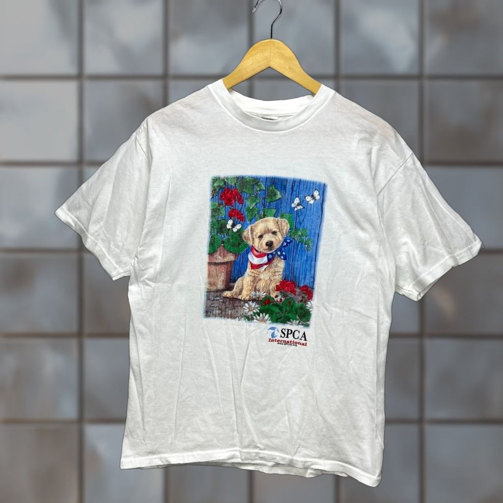 Vintage Golden Retriever Puppy Dog Usa Cute T Shirt Large Hoodie, Sweatshirt | FlexRushtees.com