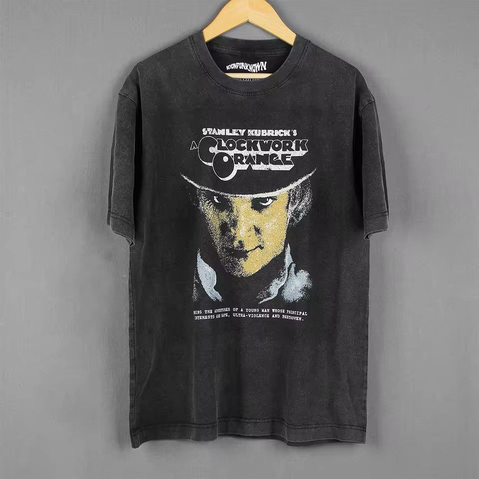 Vintage A Clockwork Orange Graphic Printed Cotton Washed Tshirt Hoodie, Sweatshirt | FlexRushtees.com