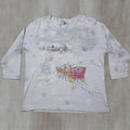 Vintage Unbranded Shirt Mens Xl White Christmas Glitter Crewneck Lightweight Sweatshirt Winter Wonde Hoodie
