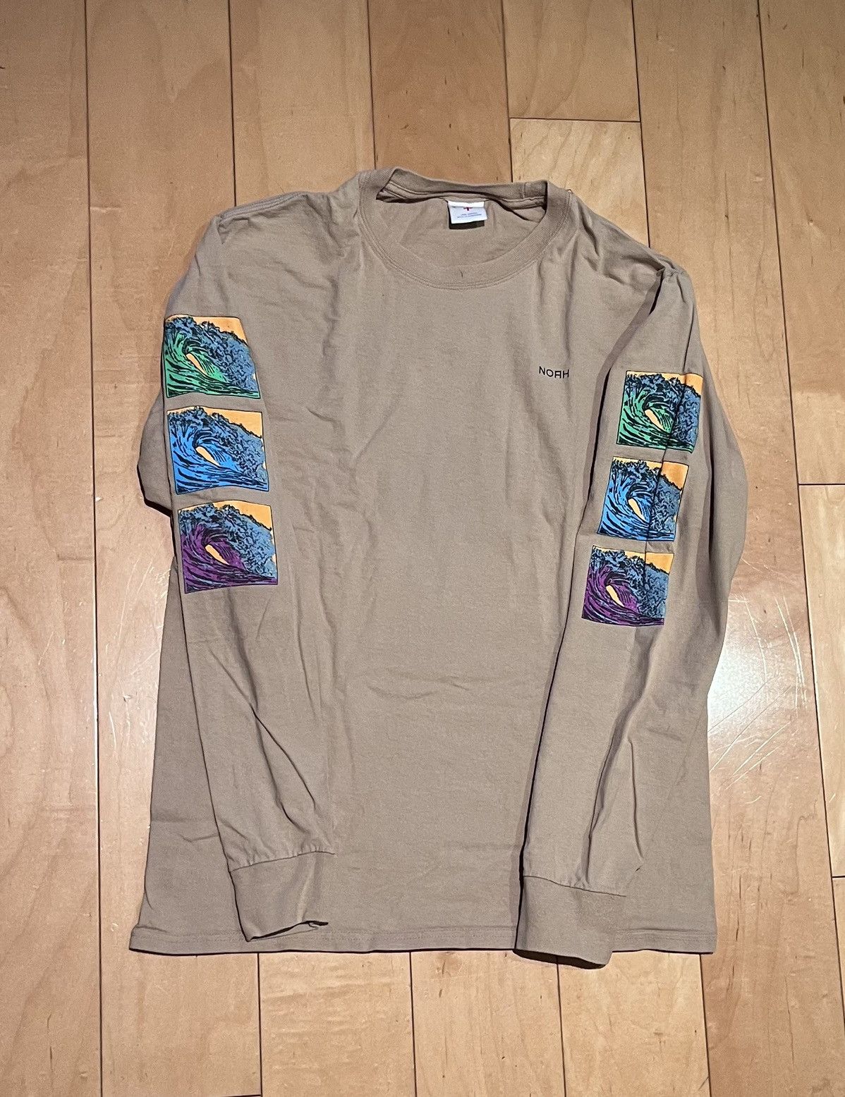 Noah Tan Waves Long Sleeve Tee Medium