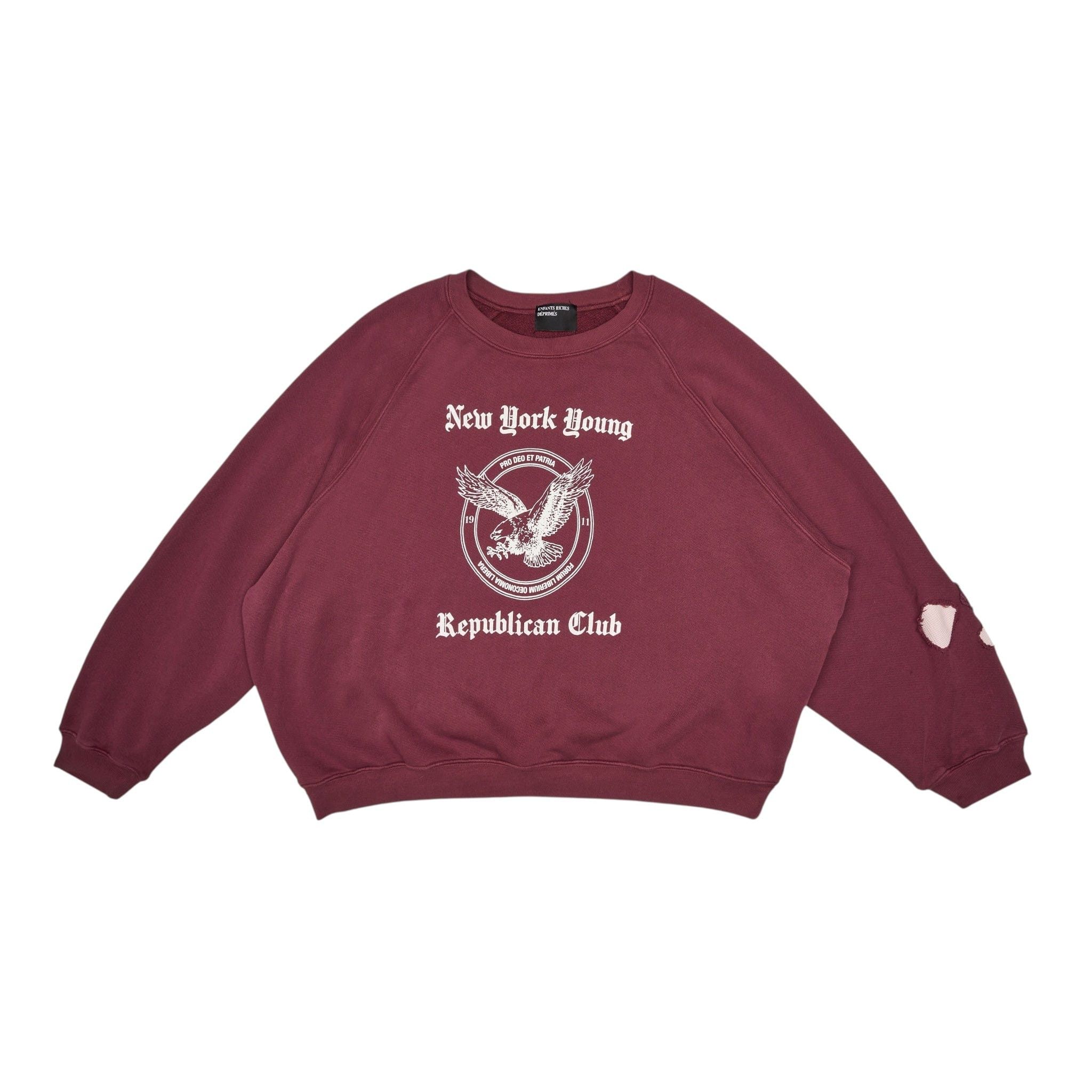 Enfants Riches Deprimes New York Republican Logo Crewneck Sweatshirt Tawny Port Whi T-Shirts, Hoodie | FlexRushtees.com