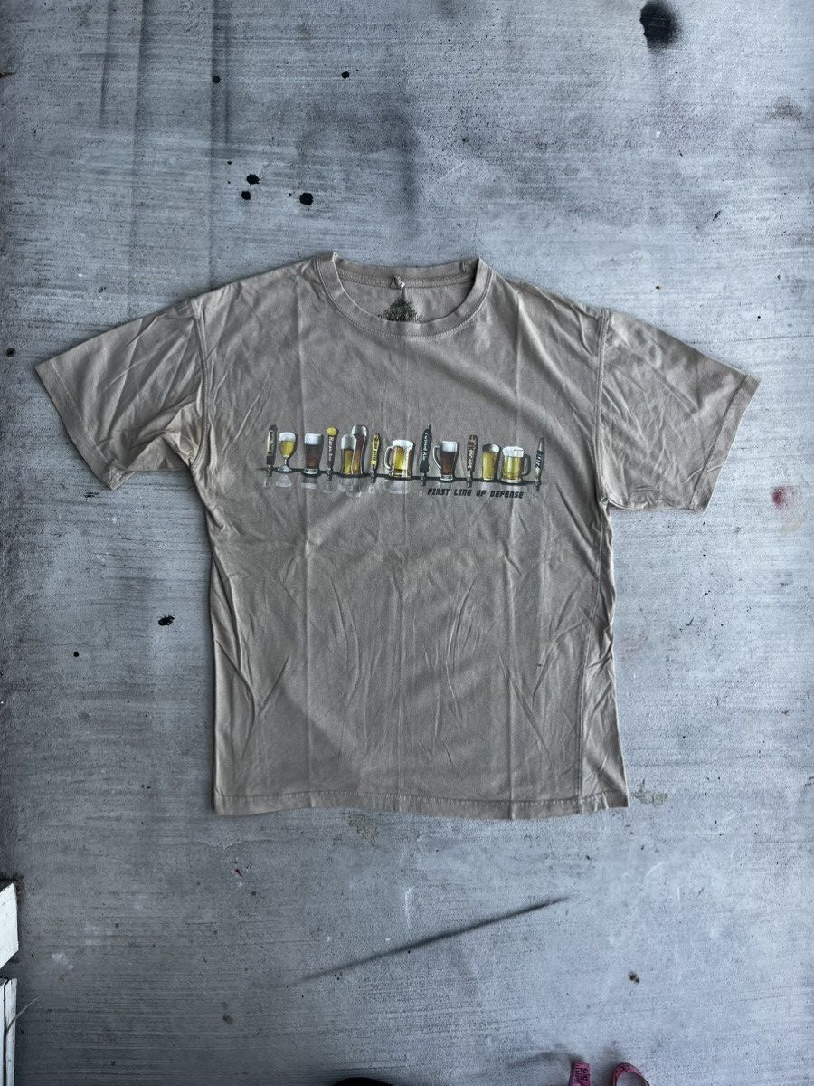 Vintage First Line Of Defense Beer Graphic Tee Hoodie, Sweatshirt | FlexRushtees.com