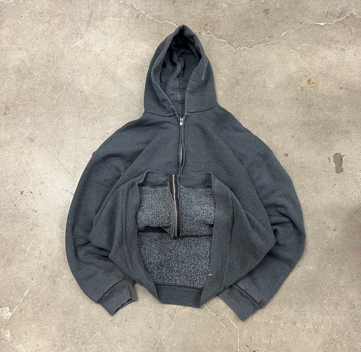 Russell Athletic Grey Vintage Russel Athletic Zip Up Hoodie