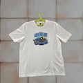 Adidas Men Shirt L White Graphic Print Adventure Camping Logo Shirt