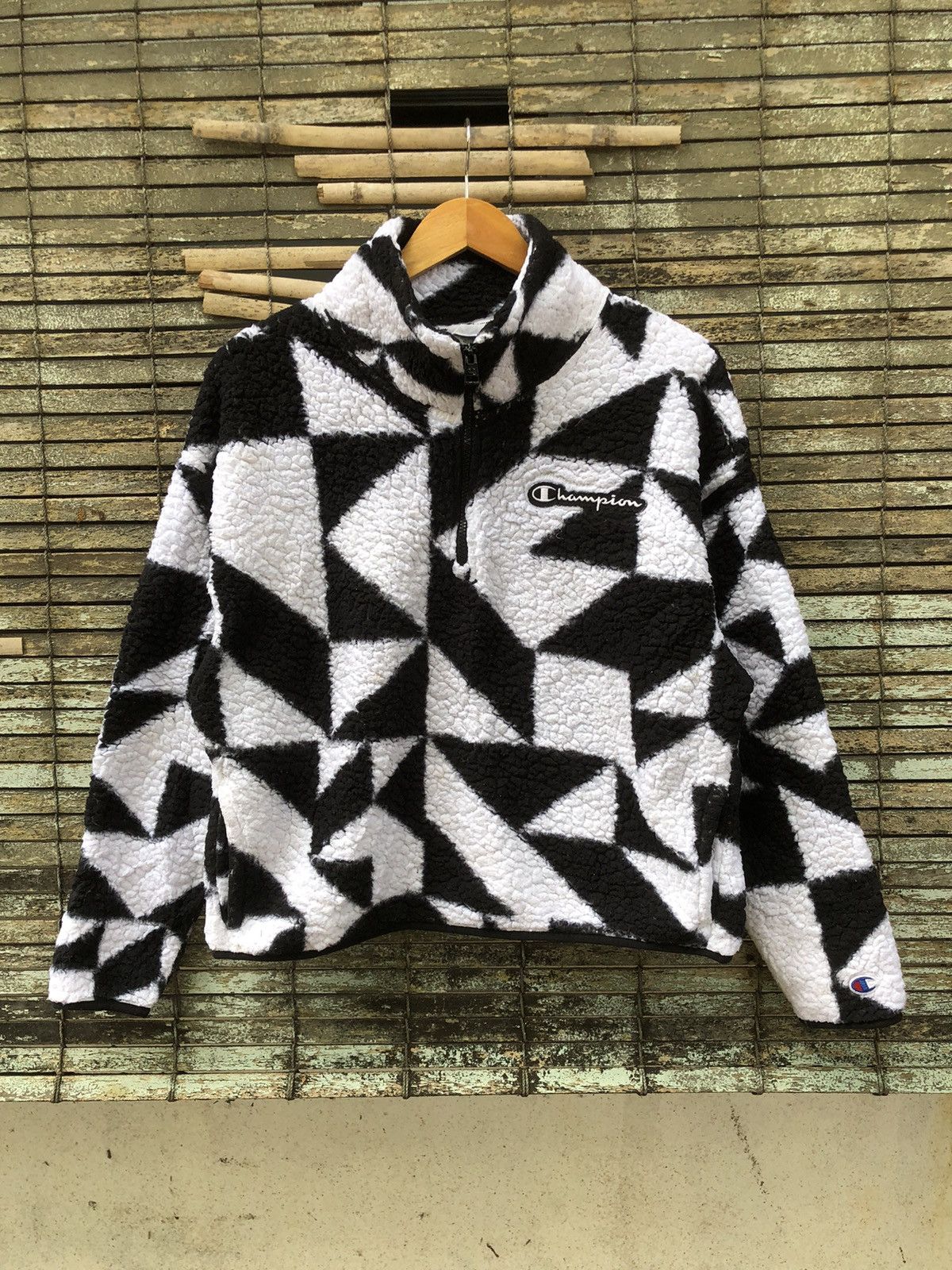 Vintage Champion Sherpa Quater Zip Fleece Sweatshirt