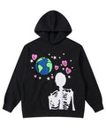 Vintage Earth Skeleton Printed Hoodie T-Shirts, Sweatshirt | FlexRushtees.com