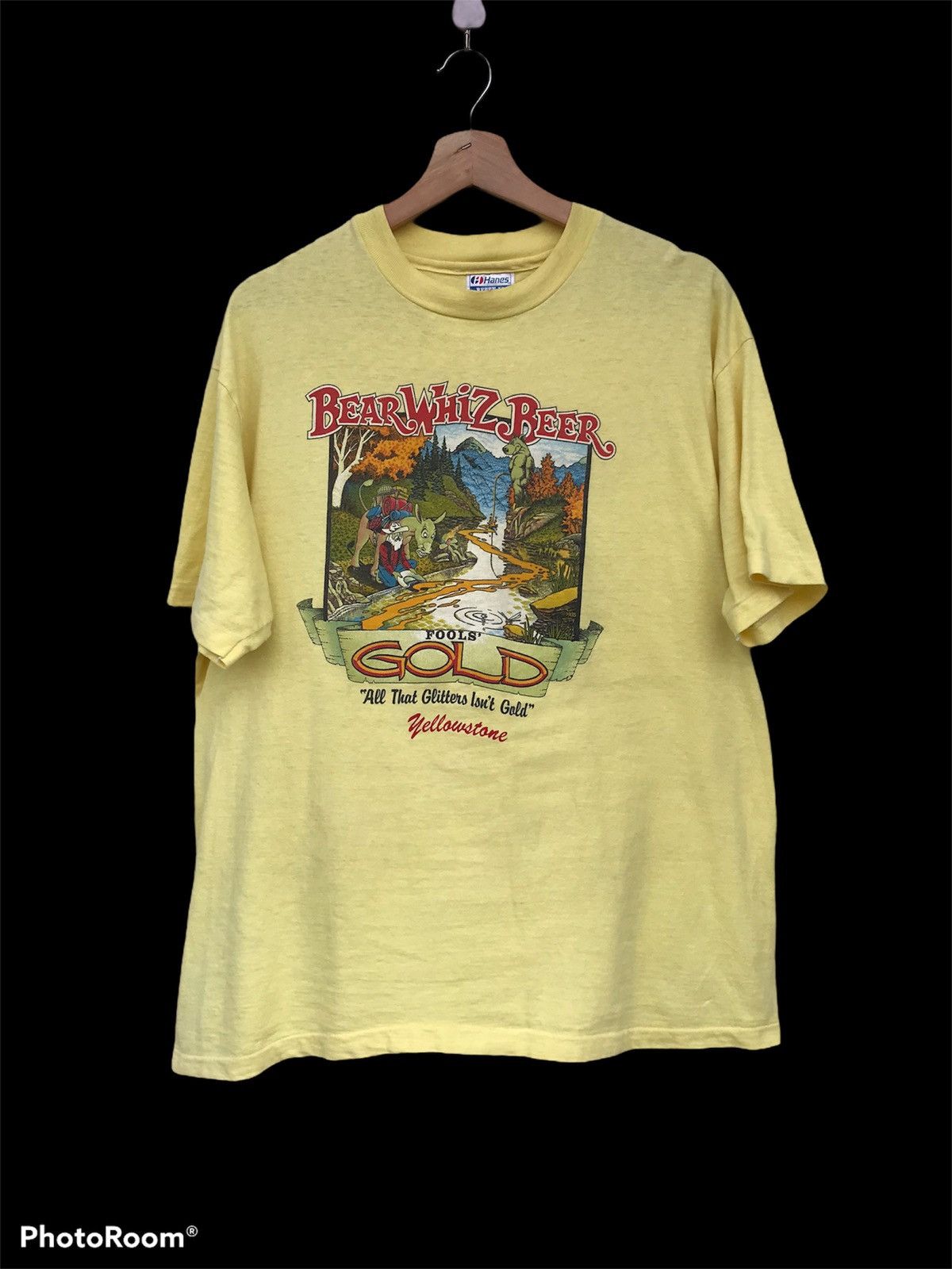 Vintage Hanes Tshirt Bear Whizz Beer