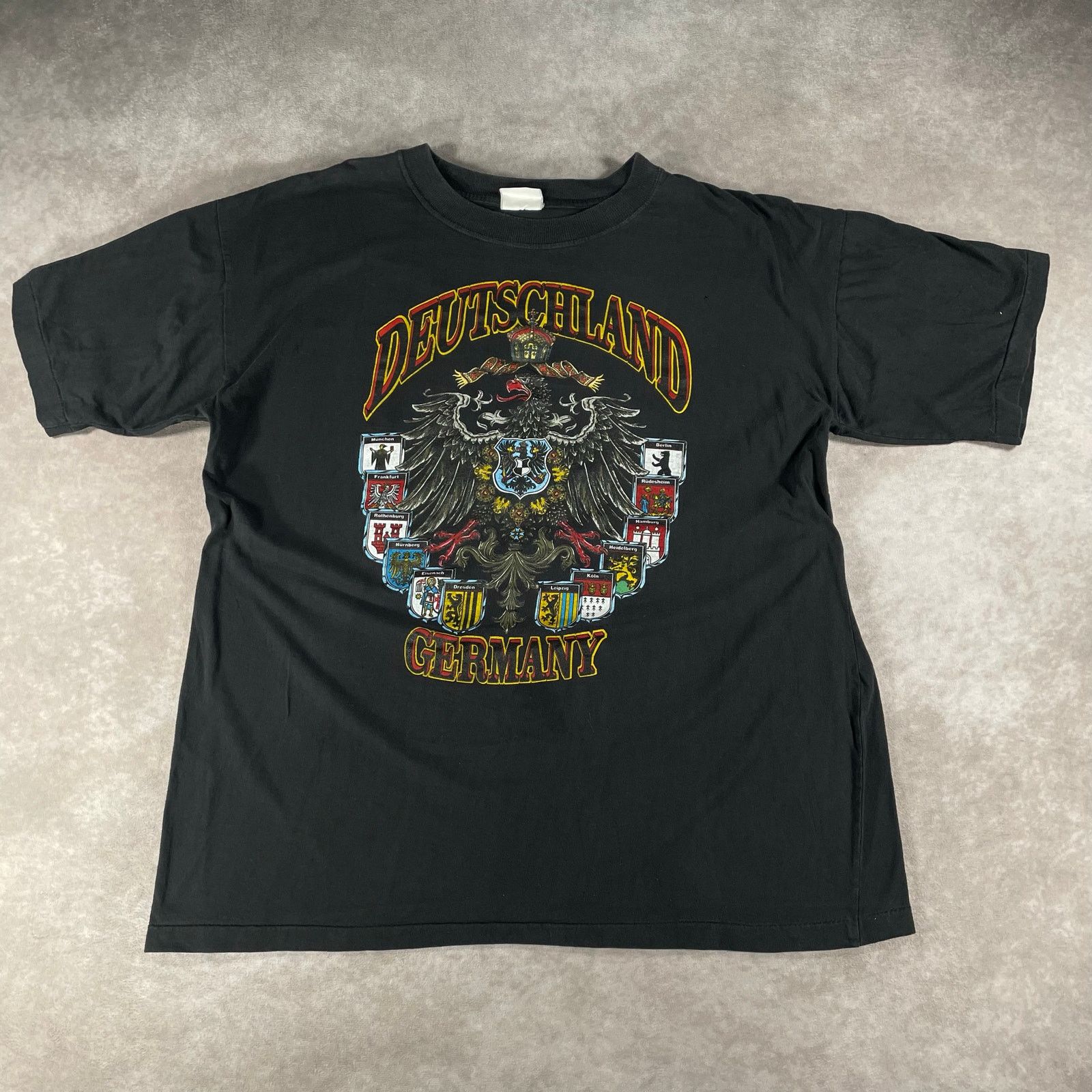 Vintage 90s Deutschland Germany Souvenir Trip Large T Shirt Hoodie, Sweatshirt | FlexRushtees.com