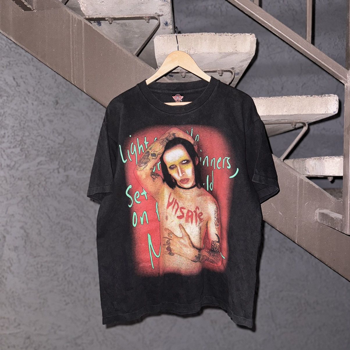 Vintage Marilyn Manson Bootleg Tee Size L Rare Hoodie, Sweatshirt | FlexRushtees.com