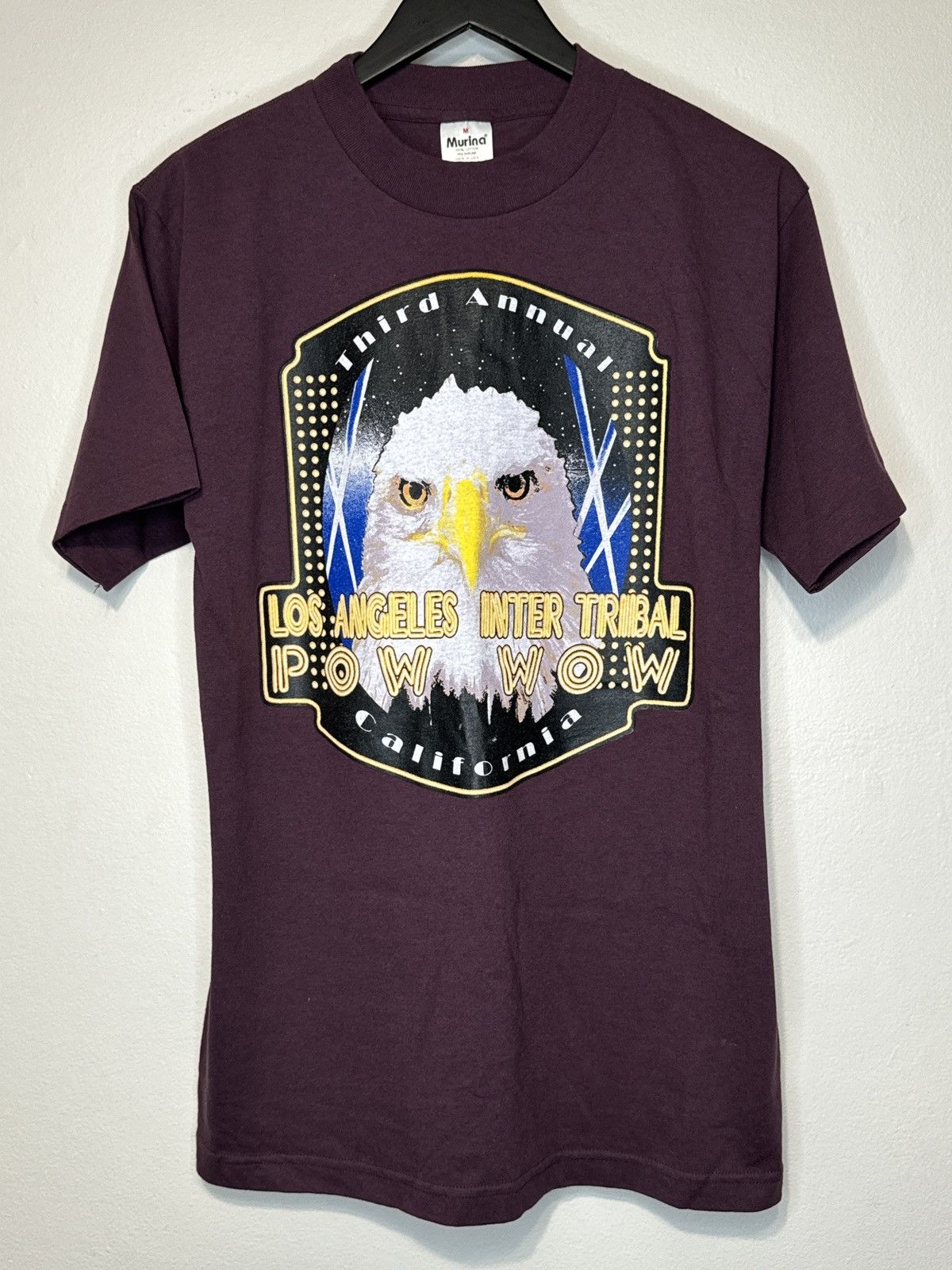 Vintage 1997 Los Angeles Inter Tribal Pow Wow Tee Eagle 90s