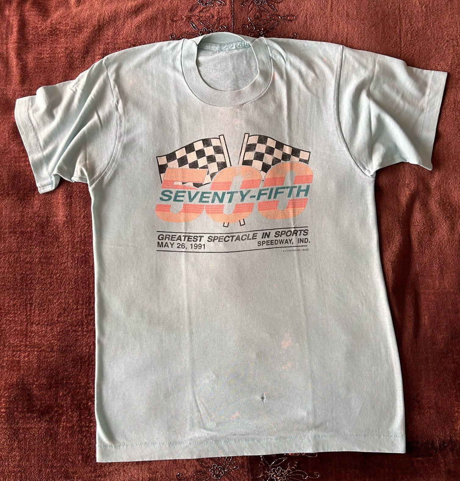 Vintage 1991 Seventy Fifth 500 Miles F1 Race Tee Sports Cars Hoodie, Sweatshirt | FlexRushtees.com